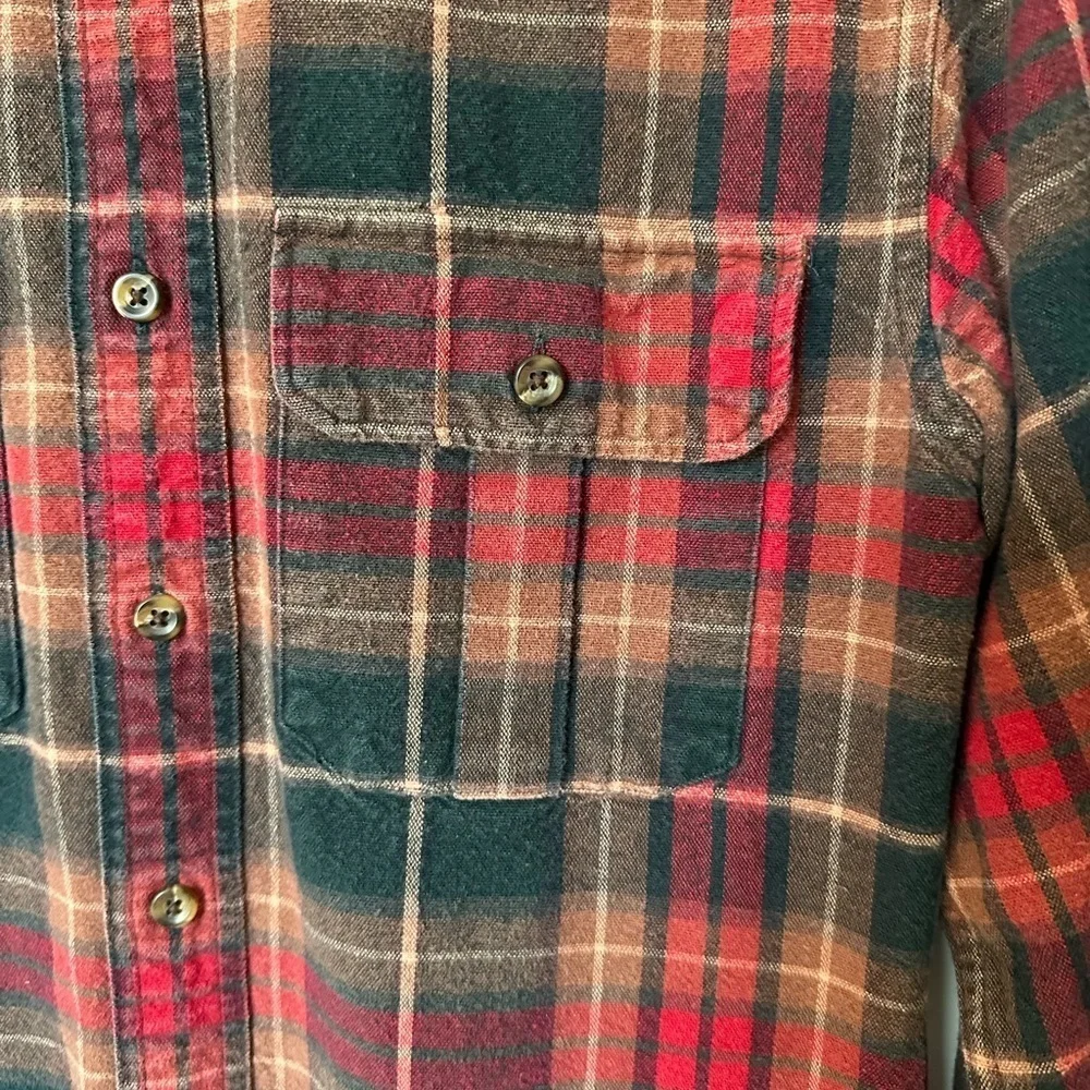 J. Crew Red and Black Casual Button Down Shirt